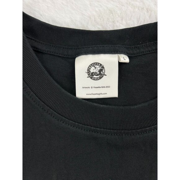 Frazetta Girls T-Shirt With Fire Demon Artwork Black Size Large 100% Cotton - Picture 3 of 9